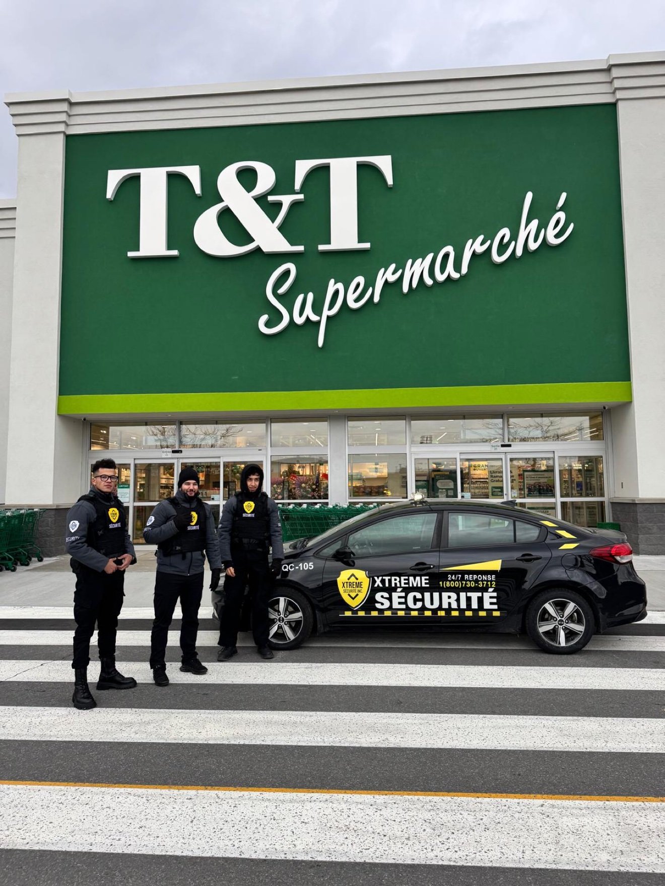 Three Xtreme Security guards at T and T Supermarket in Quebec