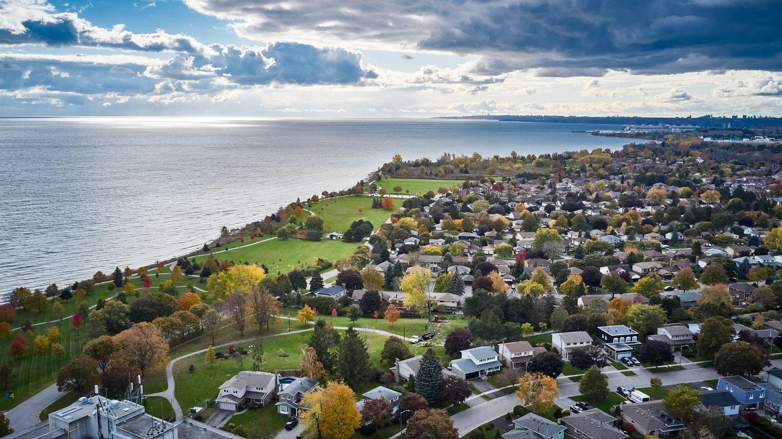 Ajax Ontario waterfront trail on Lake Ontario