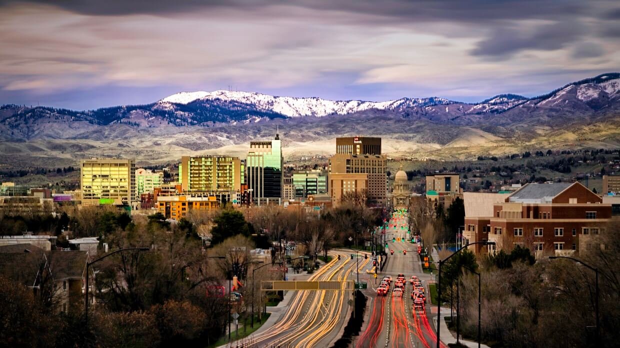Boise Idaho skyline and foothills