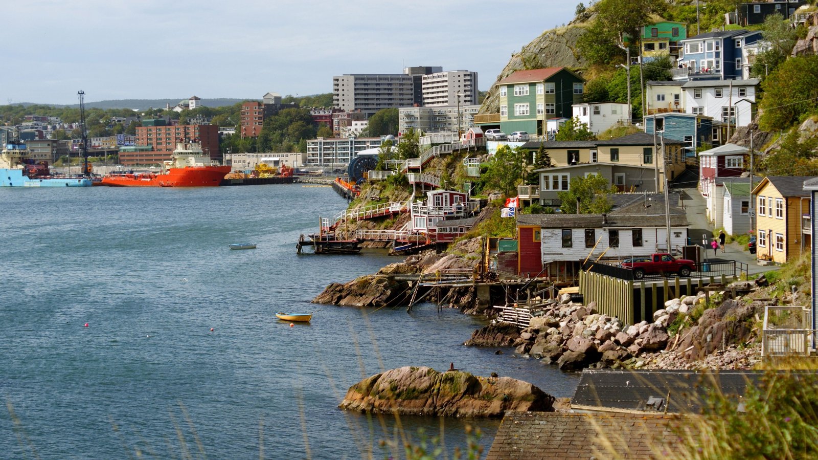 Carbonear harbour and Water Street
