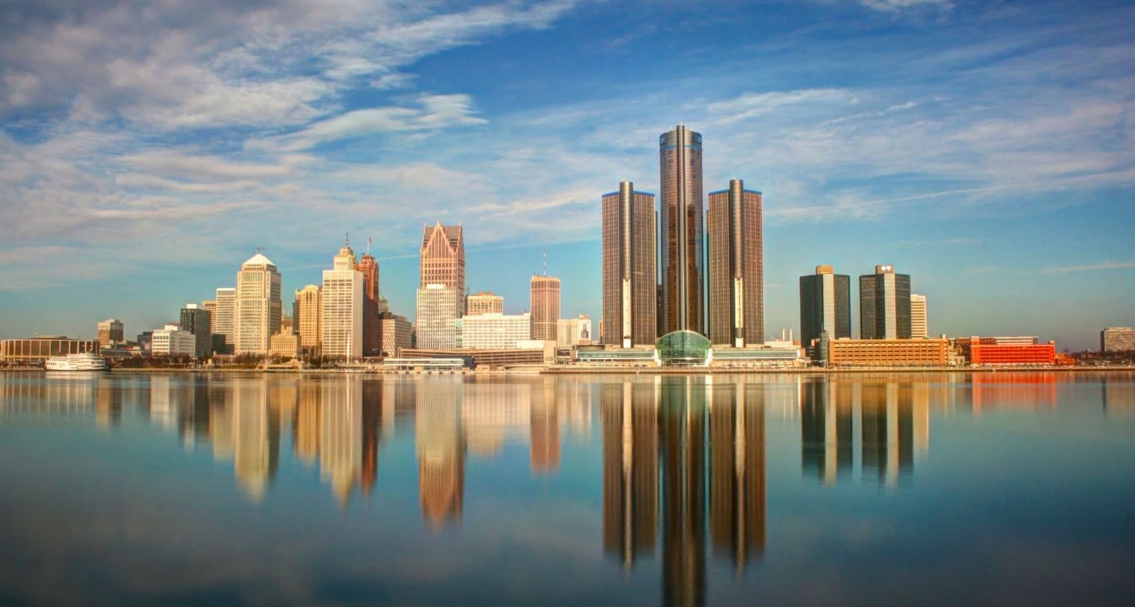 Detroit skyline and riverfront