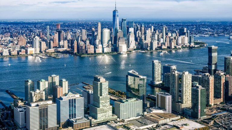 Jersey City waterfront with Manhattan skyline