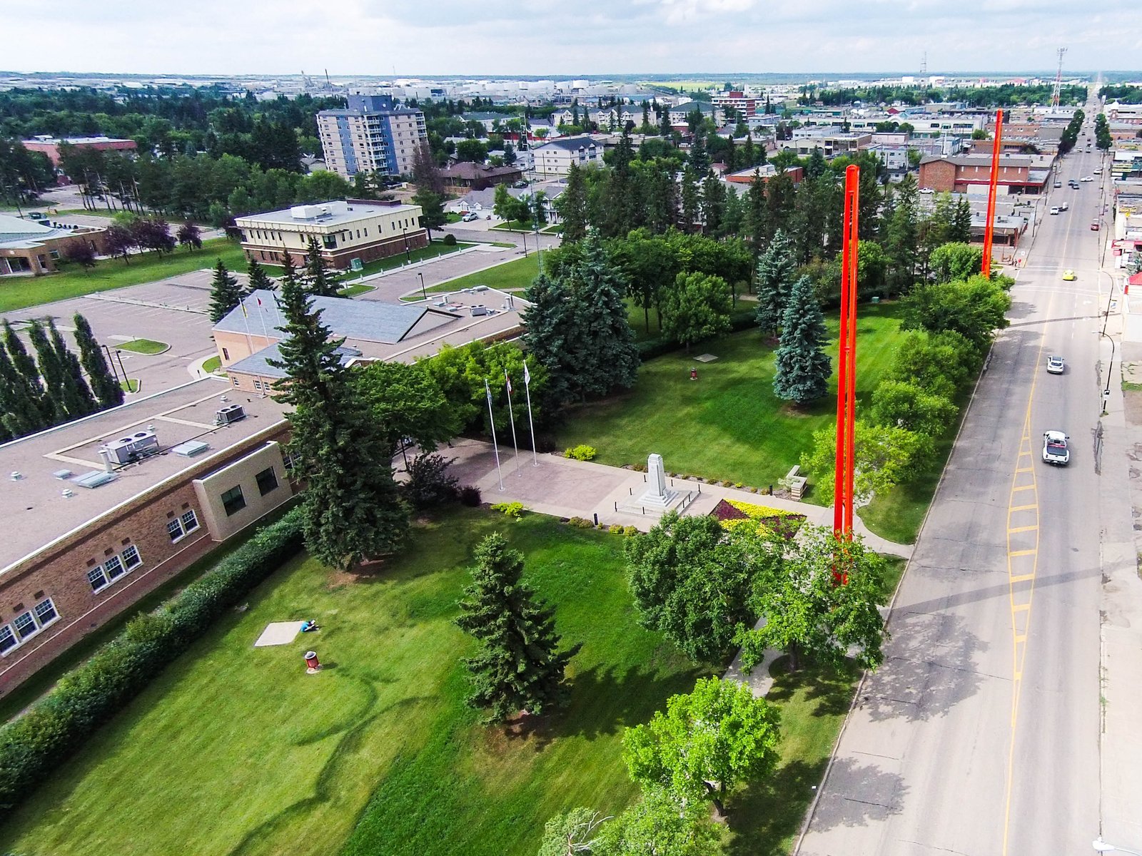 Lloydminster Alberta Saskatchewan border city view