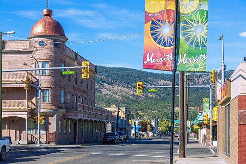 Downtown Merritt BC with the Country Music Walk of Fame