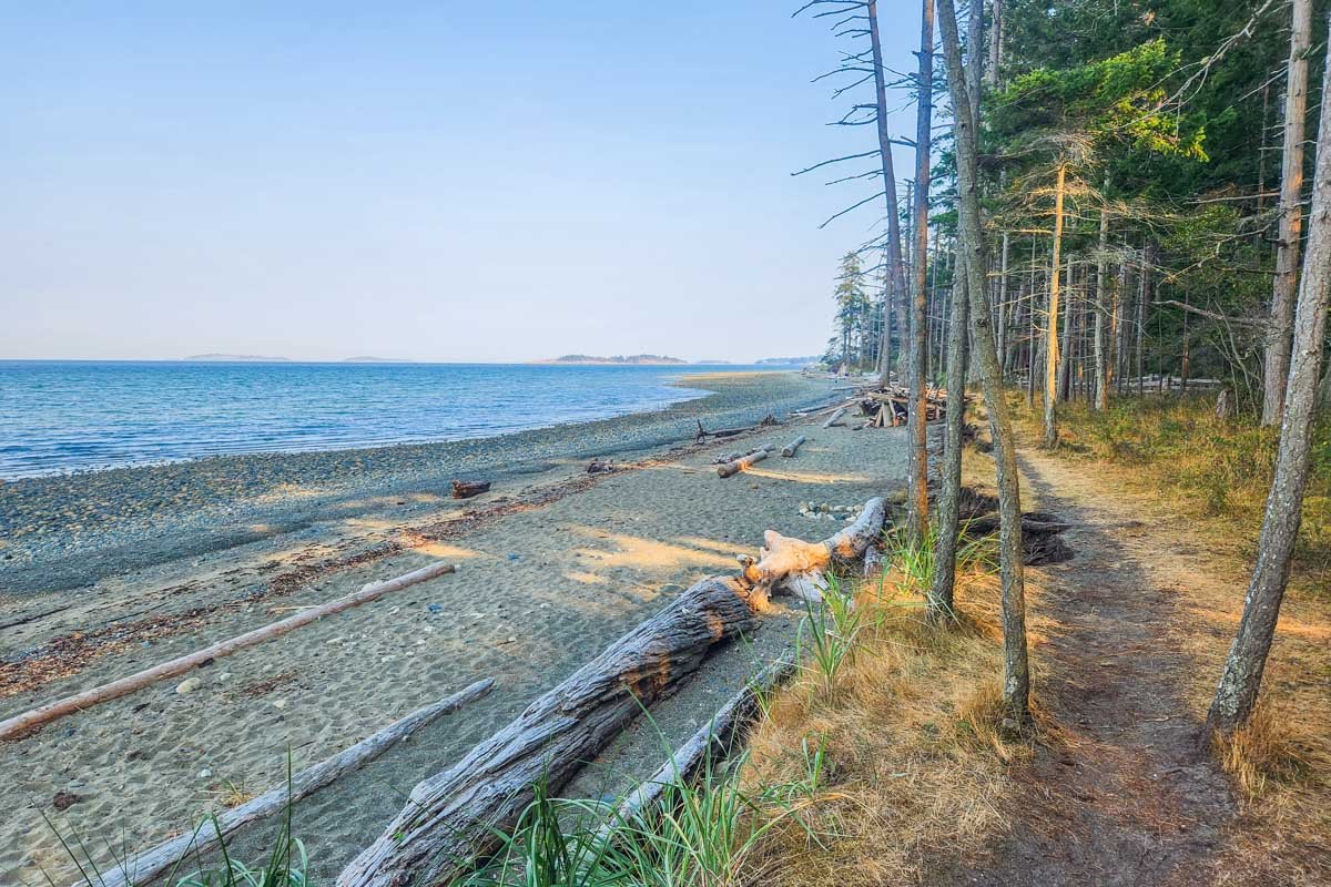 Rathtrevor Beach at low tide in Parksville