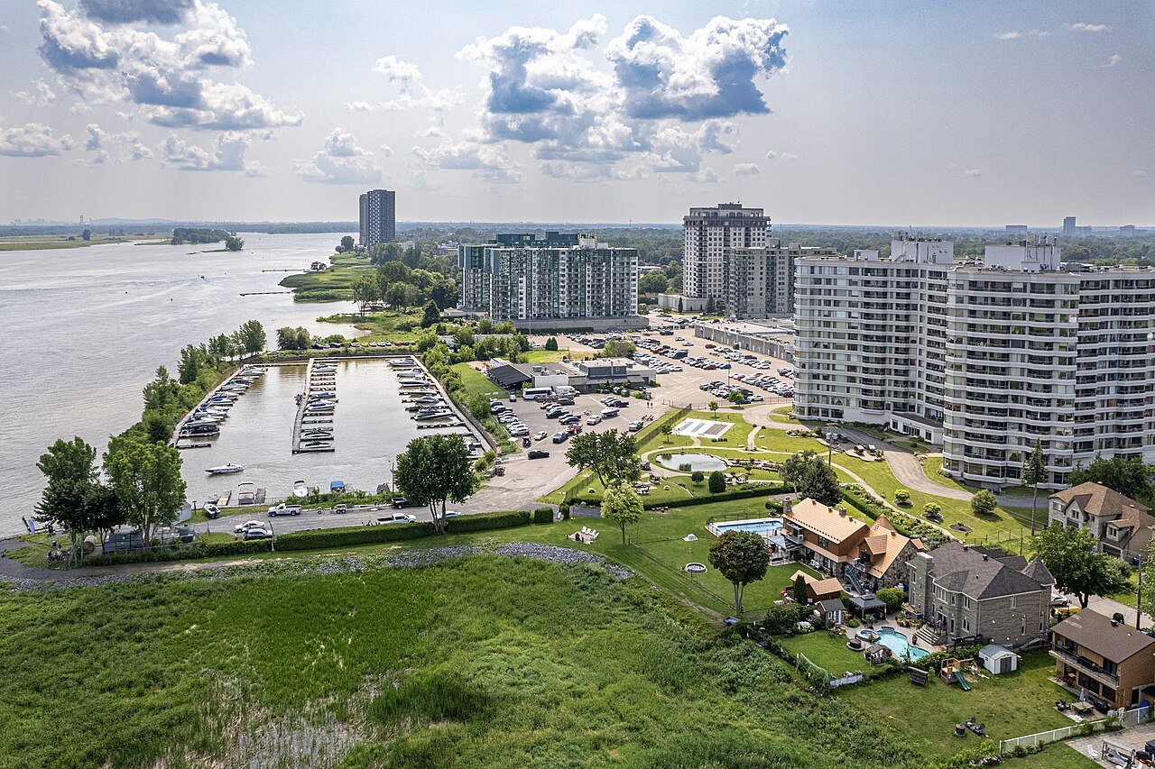 Repentigny Quebec aerial view Saint Lawrence riverfront