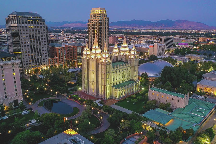 Salt Lake City skyline and Temple