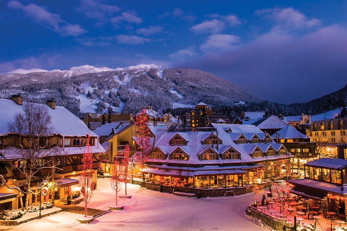 Whistler Village with Blackcomb Mountain